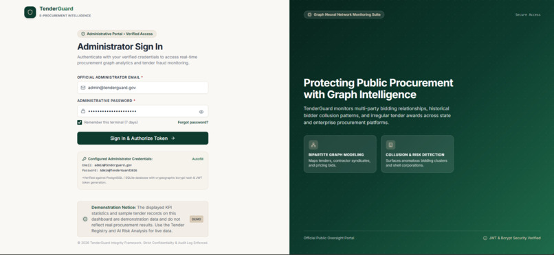 SMART TENDER FRAUD DETECTION SYSTEM USING GNN – screenshot 1