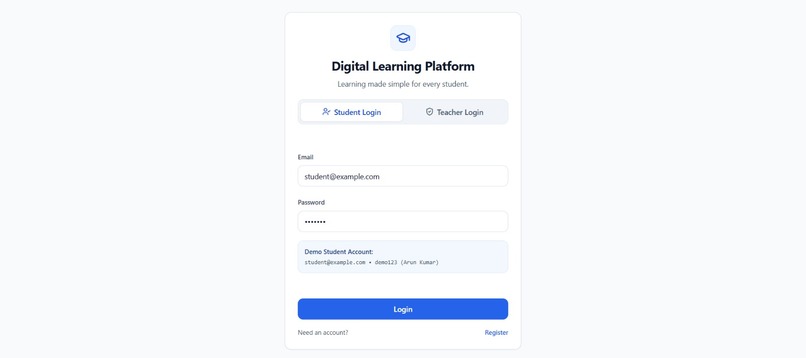 DIGITAL LEARNING PLATFORM FOR RURAL STUDENTS – screenshot 1