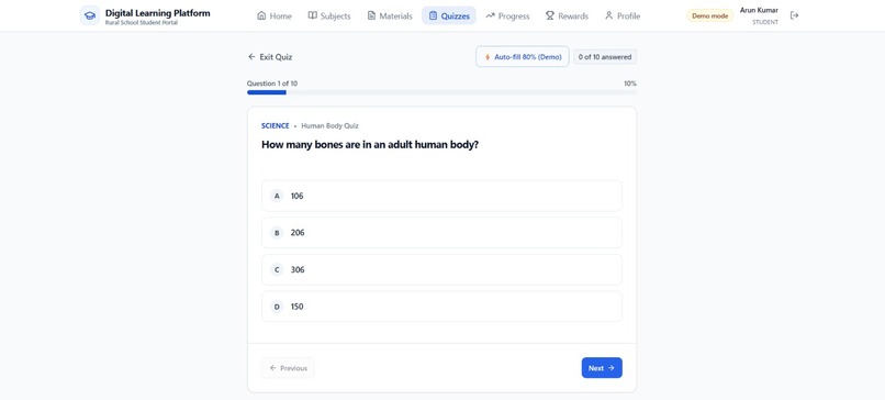 DIGITAL LEARNING PLATFORM FOR RURAL STUDENTS – screenshot 2