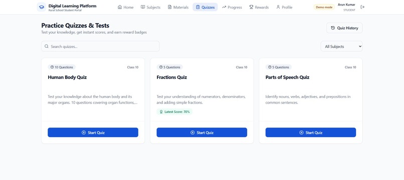 DIGITAL LEARNING PLATFORM FOR RURAL STUDENTS – screenshot 7