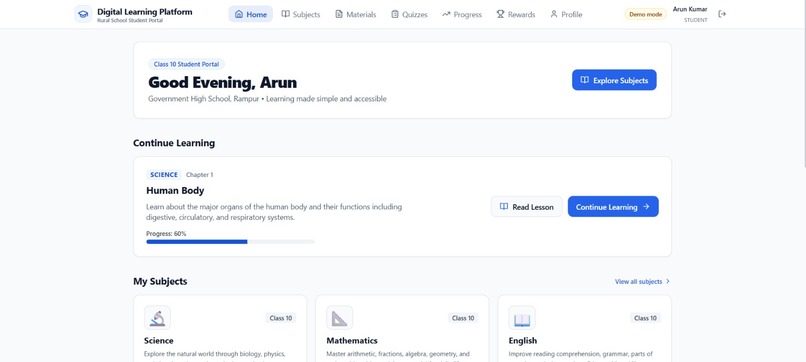 DIGITAL LEARNING PLATFORM FOR RURAL STUDENTS – screenshot 8