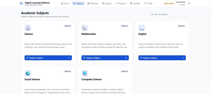 DIGITAL LEARNING PLATFORM FOR RURAL STUDENTS – screenshot 11