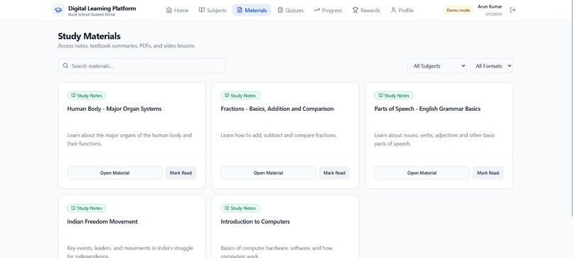 DIGITAL LEARNING PLATFORM FOR RURAL STUDENTS – screenshot 12