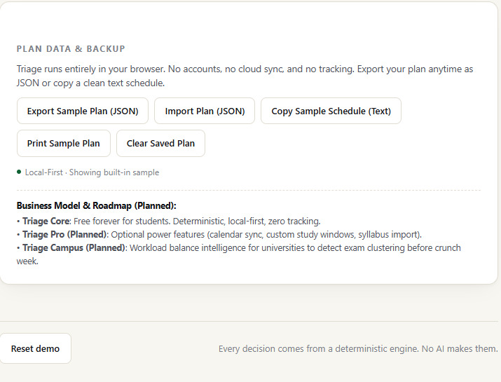 Triage – screenshot 2
