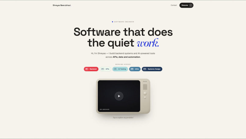 Interactive Portfolio using WebGL – screenshot 1