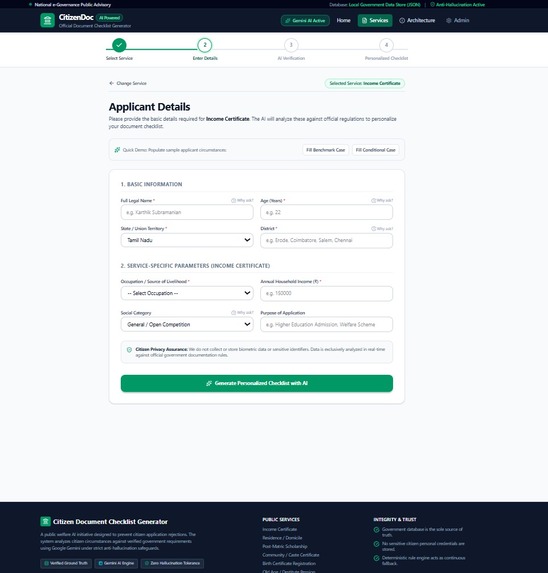 Generative AI-Powered Citizen Rights Information System – screenshot 1