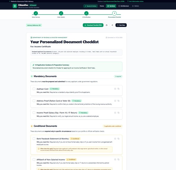 Generative AI-Powered Citizen Rights Information System – screenshot 12