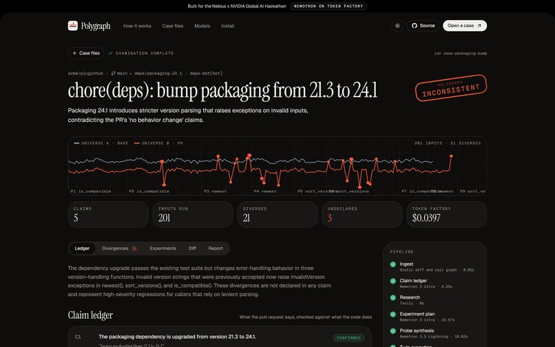 Polygraph: a lie detector for pull requests – screenshot 9