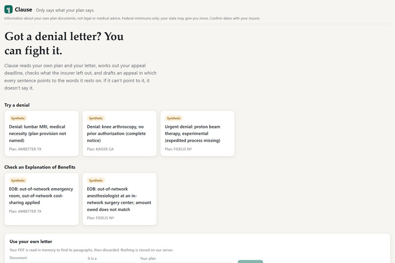 Clause – screenshot 2