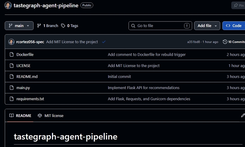 TasteGraph Agent Pipeline – screenshot 1
