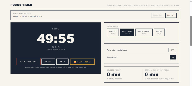 Exam dashboard – screenshot 3