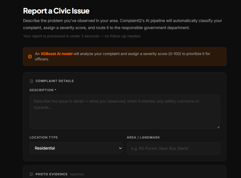 AI Powered Smart Public Complaint Intelligence System – screenshot 3