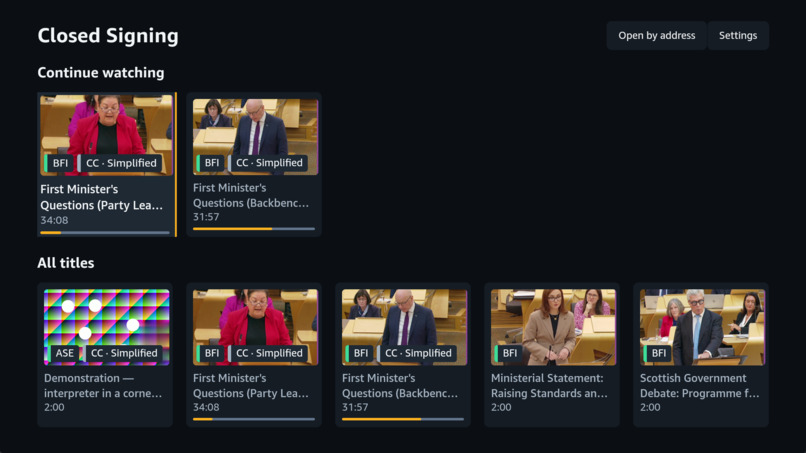 Closed Signing for Fire TV – screenshot 2