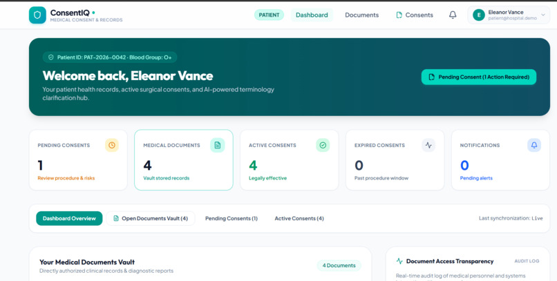 SMART CONSENT & PATIENT MEDICAL DOCUMENTATION PORTAL – screenshot 1