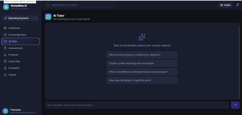 StudyMate AI – Personalized Intelligent Learning Platform – screenshot 1