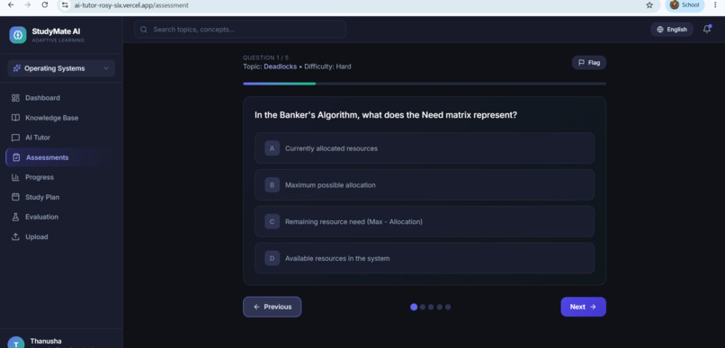 StudyMate AI – Personalized Intelligent Learning Platform – screenshot 3