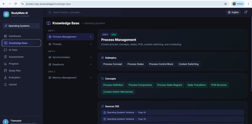 StudyMate AI – Personalized Intelligent Learning Platform – screenshot 7