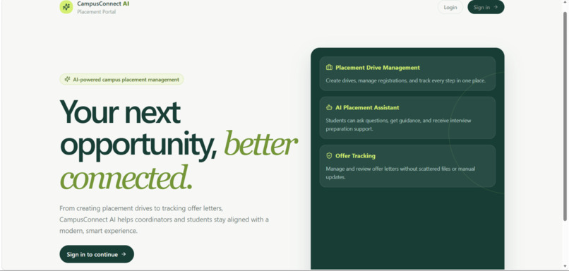 Campus Placement and Offer Tracking Portal – screenshot 1