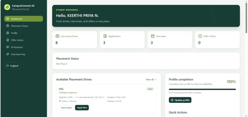 Campus Placement and Offer Tracking Portal – screenshot 4