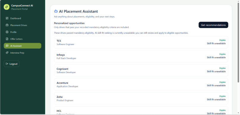 Campus Placement and Offer Tracking Portal – screenshot 6
