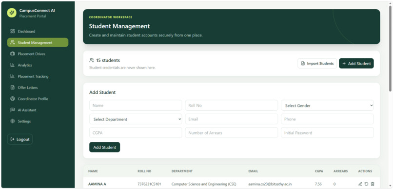 Campus Placement and Offer Tracking Portal – screenshot 7
