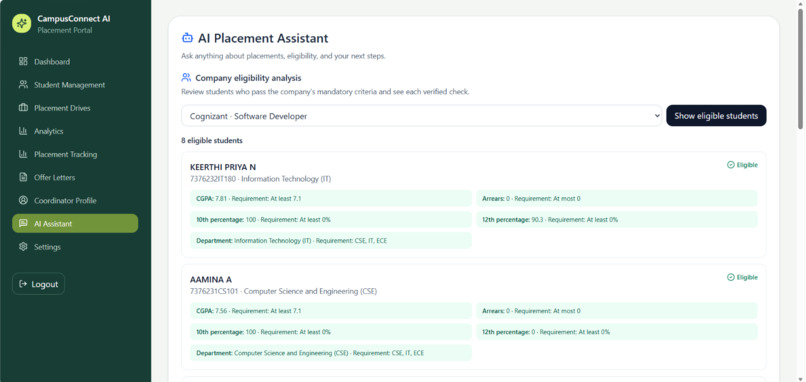 Campus Placement and Offer Tracking Portal – screenshot 10
