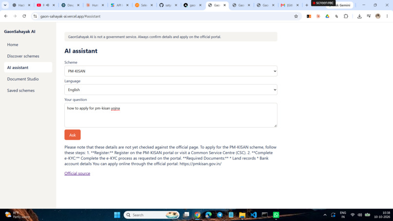 GaonSahayak AI – screenshot 1