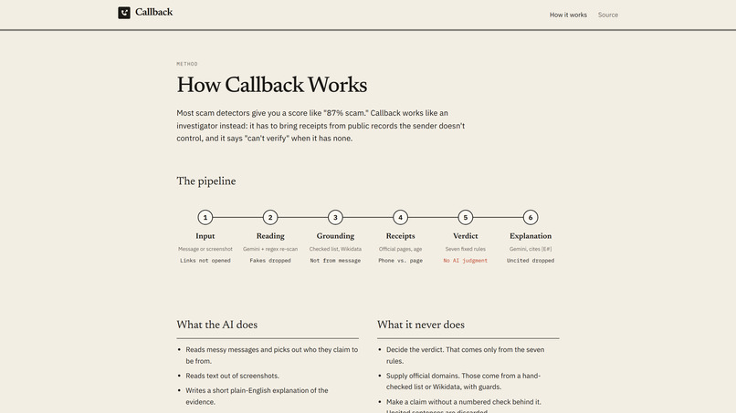 Callback – screenshot 1