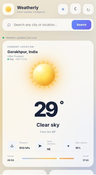 Weatherly — Smart Weather Assistant – screenshot 1