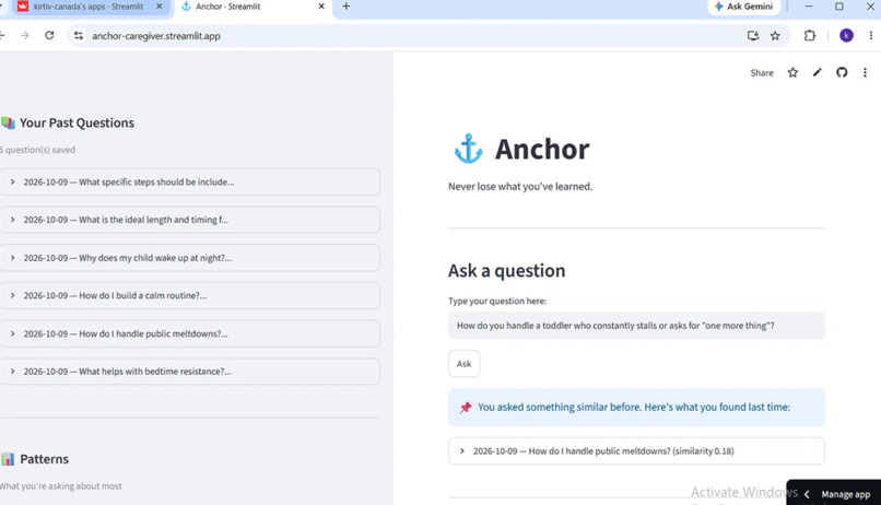 Anchor — AI Caregiver Support Tool – screenshot 3