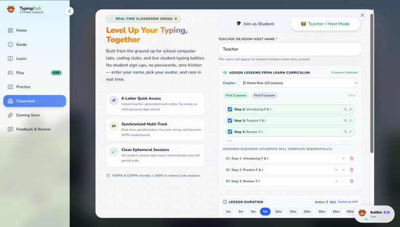 TypingBull AI Classroom Coach – screenshot 1