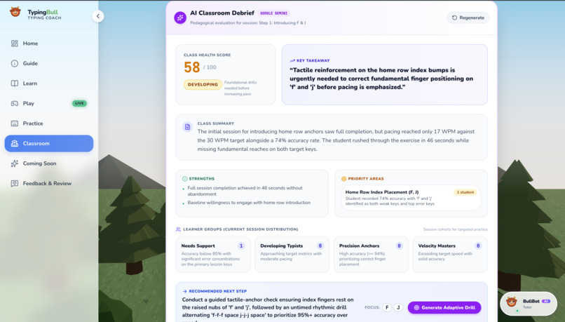 TypingBull AI Classroom Coach – screenshot 2