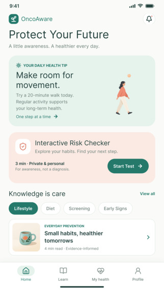 OncoAware - Cancer Prevention Platform – screenshot 2