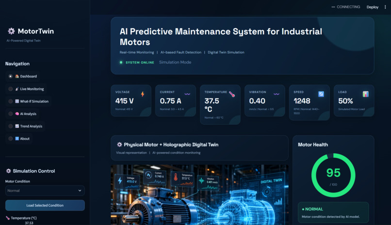 AI Predictive Maintenance System for Industrial Motors  – screenshot 1