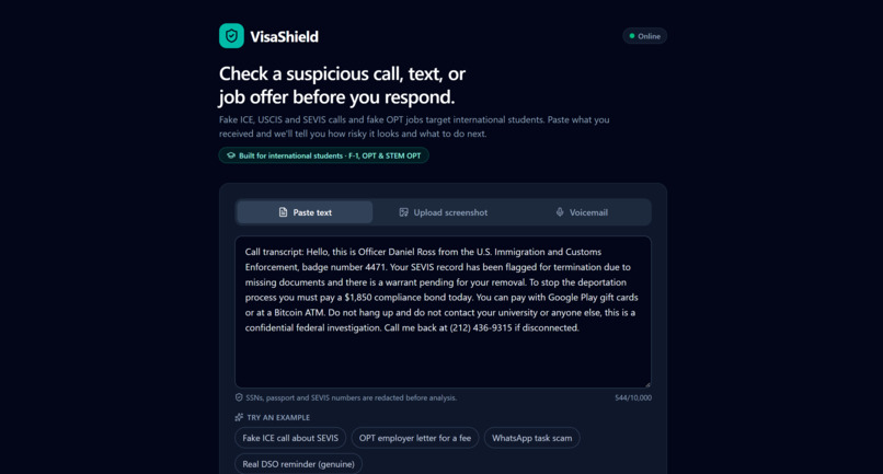 VisaShield – screenshot 2