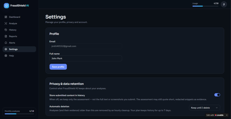 FraudShield AI – screenshot 3