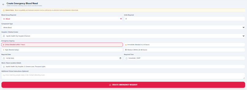 Blood Donation Network & Emergency Availability Application – screenshot 2