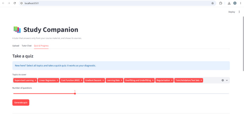 Study Companion: A Source-Cited AI Tutor – screenshot 3