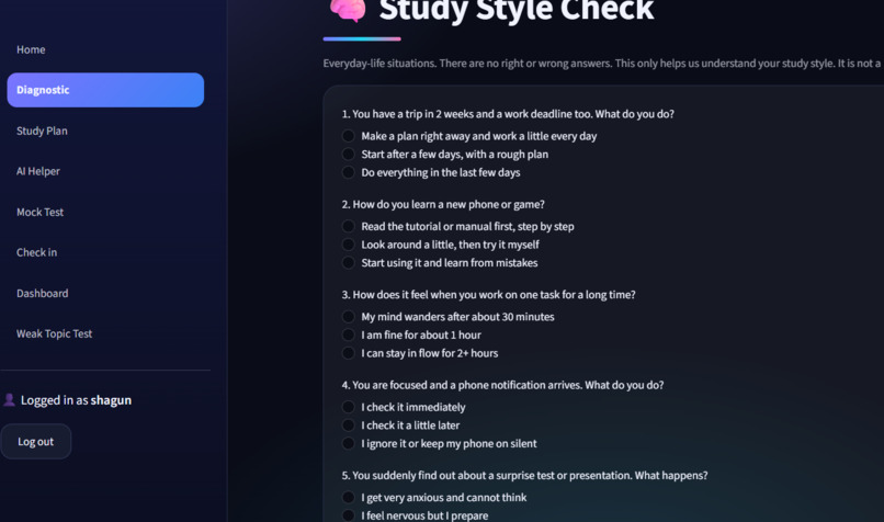 Adaptly: a study companion that adapts to you – screenshot 3