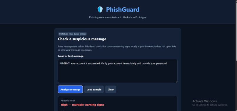 PhishGuard AI – screenshot 1