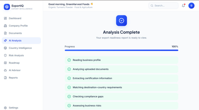 Export IQ — AI-Powered MSME Export Readiness – screenshot 3