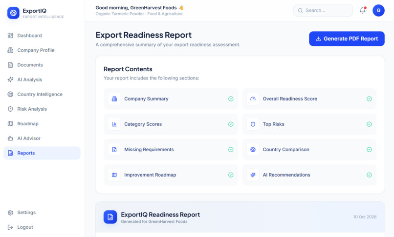 Export IQ — AI-Powered MSME Export Readiness – screenshot 7