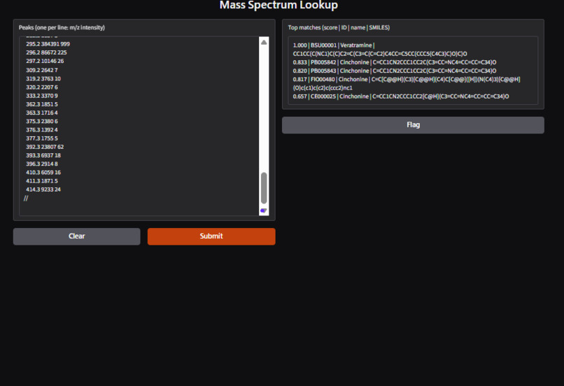 Mass Spectrum Lookup – screenshot 2