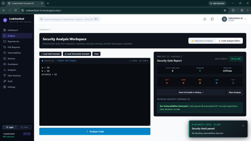 CodeSentinel: Automated AI Security Reviews for GitHub PRs – screenshot 5