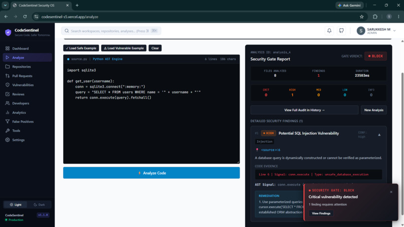CodeSentinel: Automated AI Security Reviews for GitHub PRs – screenshot 6
