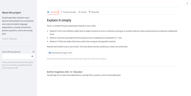Project: StudyForge AI – screenshot 5