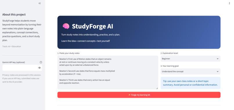 Project: StudyForge AI – screenshot 6