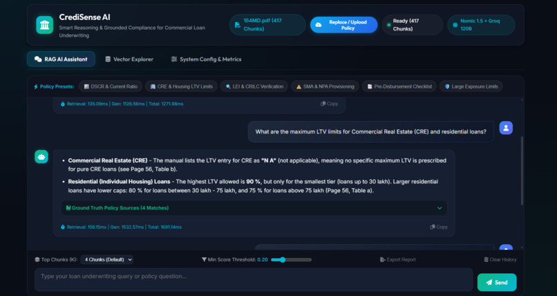 CrediSense AI: Credit Policy RAG Engine – screenshot 4