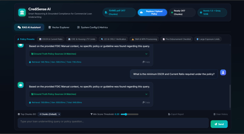 CrediSense AI: Credit Policy RAG Engine – screenshot 6
