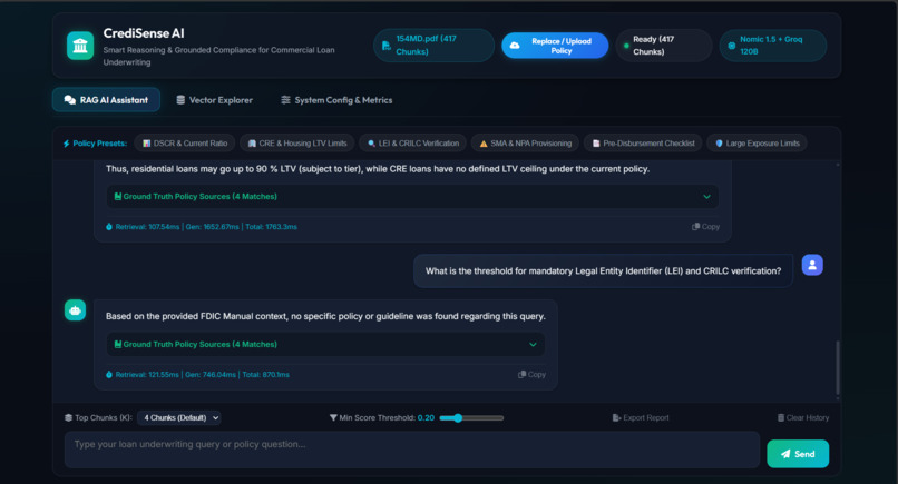 CrediSense AI: Credit Policy RAG Engine – screenshot 9